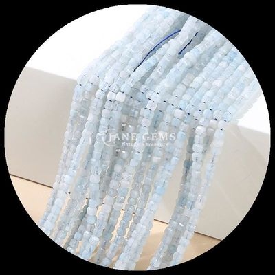 Pietra naturale perla lucida gemma quadrata forma cubo fluorite labradorite mini fili di perle sciolte per braccialetti / collane