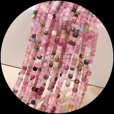 Pietra naturale perla lucida gemma quadrata forma cubo fluorite labradorite mini fili di perle sciolte per braccialetti / collane