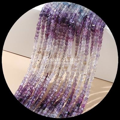 Pietra naturale perla lucida gemma quadrata forma cubo fluorite labradorite mini fili di perle sciolte per braccialetti / collane