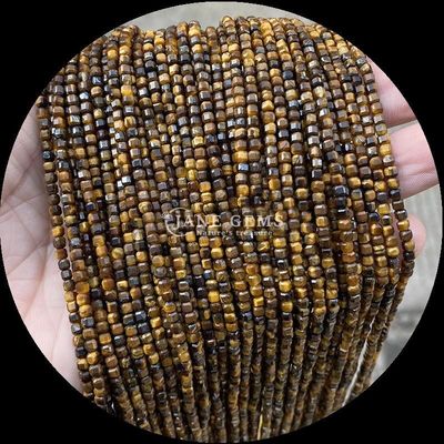 Perle di pietra gemma cubo Rubino Zoisite Occhio di tigre Stringhi sciolti Quadrati Perle per la realizzazione di gioielli fai da te