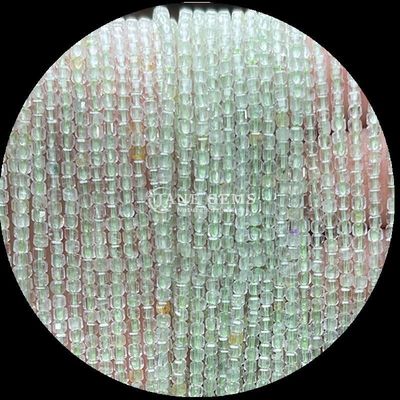 Cubo quadrato personalizzabile perle di pietre preziose oro rutellato quarzo prehnite fili sciolti perle per la produzione di gioielli