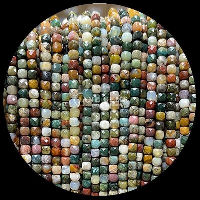 Perline di pietra preziosa naturale a forma di cubo fluorite morganite perline a fili sciolti per la fabbricazione di gioielli