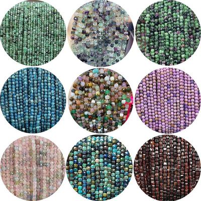 Perle di gemme naturali assortite multicolori Cubo Quadrato Ametista Stringhi sciolti Perle per gioielli fai da te
