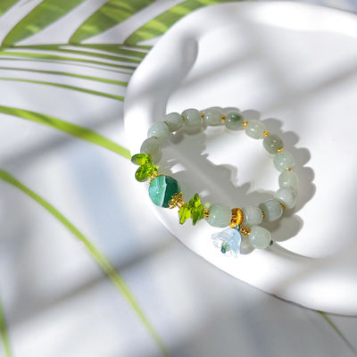 Braccialetto a perline di giada naturale Salute Bellezza e Armonia Jane Gems Per Regalo Gioielli fatti a mano fai da te