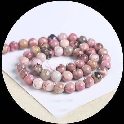 Colorevoli perline di gemme rotonde granato morganite per gioielli fare braccialetti fai da te collane / orecchini