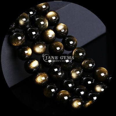 Splendida pietra preziosa polita con perline lucide Larimar Gold Obsidian Stringi sciolti per attirare l'attenzione