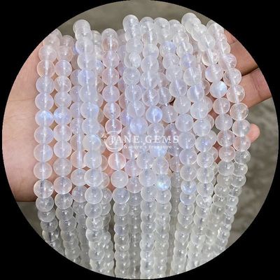 Gemma naturale con taglio rotondo Moonstone Fluorite Ocean Jasper String loose perle per gioielli fai da te