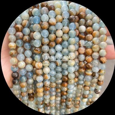 Gemma naturale con taglio rotondo Moonstone Fluorite Ocean Jasper String loose perle per gioielli fai da te