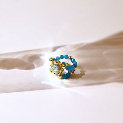 Anello di perline di cristallo di Apatite a facce, braccialetto per disintossicazione e stabilità emotiva.