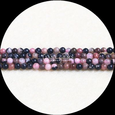 Perle di gemme rotonde naturali Agate verde elegante Rhodonite e fiocco di neve ossidiana per la fabbricazione di gioielli fai da te