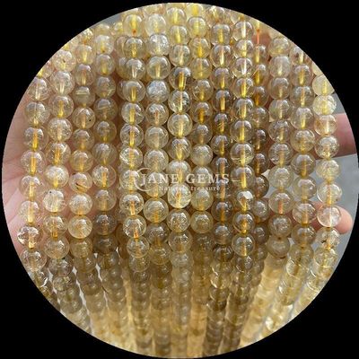 Perline rotonde in diversi colori Quarzo rosa naturale Quarzo dorato rutilato per gioielli fai da te