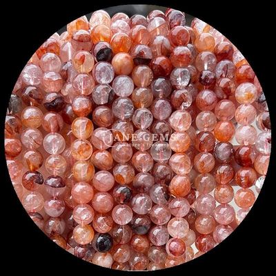 Pietra preziosa rotonda Quarzo di fuoco Quarzo fumoso Stringi di perline di quarzo in diversi colori per l'artigianato di gioielli fai da te