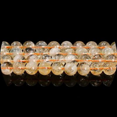 Forma rotonda naturale perle di gemme Quarzo chiaro Citrino Ametista Stringhi sciolti per gioielli fai da te