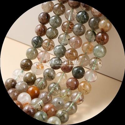 Perle di pietra preziosa di forma rotonda Quarzo rosa e quarzo fragole Stringhe di perle sciolte per orecchini