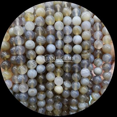 Forma rotonda Pietra preziosa Agata a righe rosse Agata a righe verdi Stringhe di perline sciolte naturali per orecchini Fai da te Produrre gioielli