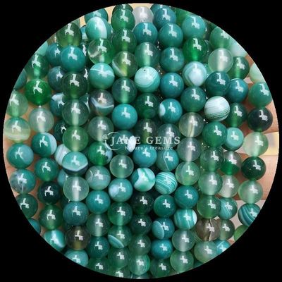 Forma rotonda Pietra preziosa Agata a righe rosse Agata a righe verdi Stringhe di perline sciolte naturali per orecchini Fai da te Produrre gioielli