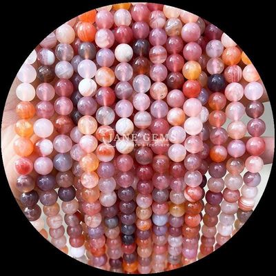 Gioielli fai da te Realizzazione di perline di gemme naturali rotonde da 8 mm in agata di ciliegio e vari fili di agata per orecchini