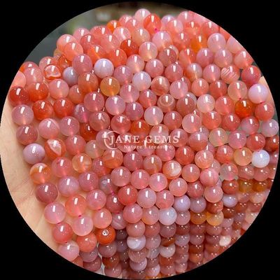 Gioielli fai da te Realizzazione di perline di gemme naturali rotonde da 8 mm in agata di ciliegio e vari fili di agata per orecchini