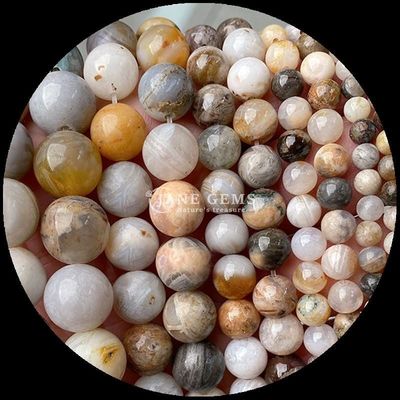 Forma rotonda 8mm perline di gemme naturali varie perline di agata cornelia giallo a strisce agata perline sciolte per gioielli fai da te