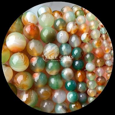 Forma rotonda 8mm perline di gemme naturali varie perline di agata cornelia giallo a strisce agata perline sciolte per gioielli fai da te