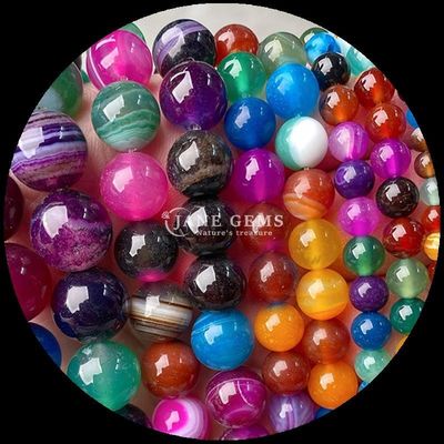 Perle di agate a strisce perle di gemma 8 mm per gioielli