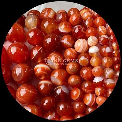 Perle di agate a strisce perle di gemma 8 mm per gioielli