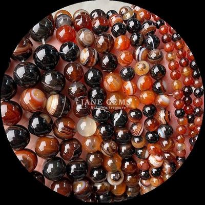 Perle di agate a strisce perle di gemma 8 mm per gioielli