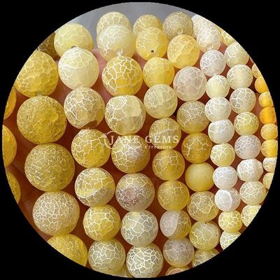 Perle di pietra gemma a forma rotonda giallo blu agate a tempo libero fili sciolti per gioielli fai da te