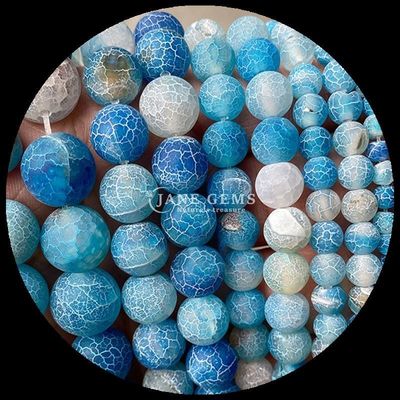 Perle di pietra gemma a forma rotonda giallo blu agate a tempo libero fili sciolti per gioielli fai da te