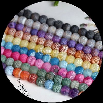 Multicolore agate perline 8mm dimensione perline Gemstone naturale taglio rotondo arcobaleno intemperato agate fili sciolti per regalo fai-da-te