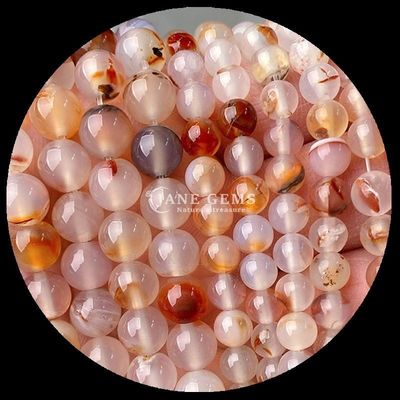 Perline di agate a forma rotonda e multicolore per gioielli fai da te