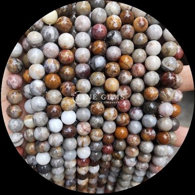 Perle di agate multicolore personalizzate a forma rotonda da 8 mm per la produzione di gioielli