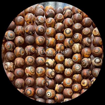 Perline di agata tibetana di forma rotonda per la fabbricazione di gioielli fai da te