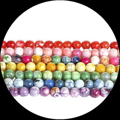 Gemme naturali perle rotonde tagliate fuoco agata fili di perle sciolte per abbigliamento con perle ornamenti realizzati