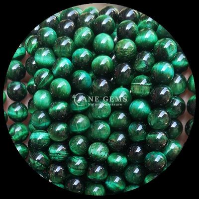 Perla a forma rotonda di pietra preziosa Occhio di tigre blu Stringhe di perla all'aria libera per gioielli e regali fai da te