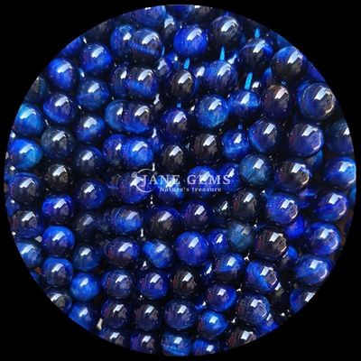Perla a forma rotonda di pietra preziosa Occhio di tigre blu Stringhe di perla all'aria libera per gioielli e regali fai da te
