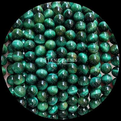 Perla a forma rotonda di pietra preziosa Occhio di tigre blu Stringhe di perla all'aria libera per gioielli e regali fai da te
