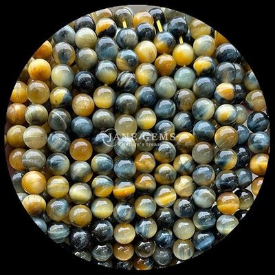 Forma rotonda perle di gemme naturali Occhio di tigre Flussi di perle sciolte per gioielli Tecnica di lavorazione lucidata