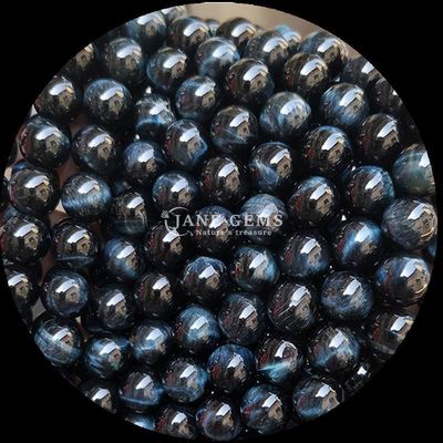 Forma rotonda perle di gemme naturali Occhio di tigre Flussi di perle sciolte per gioielli Tecnica di lavorazione lucidata