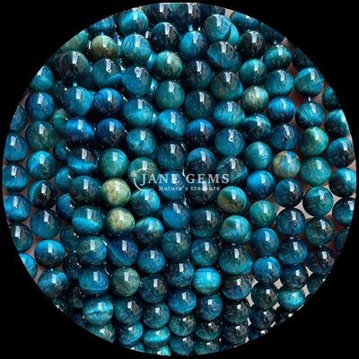Forma rotonda perle di gemme naturali Occhio di tigre Flussi di perle sciolte per gioielli Tecnica di lavorazione lucidata