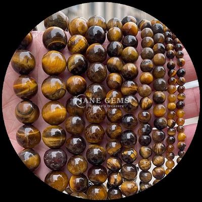 Gioielli fai da te Gemme essenziali Perla 8mm Forma rotonda Occhio di tigre Stringhe di perle allentate