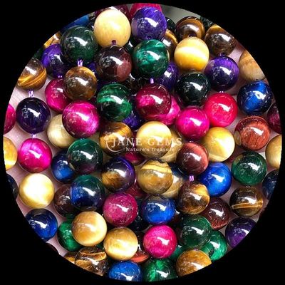 Gioielli fai da te Gemme essenziali Perla 8mm Forma rotonda Occhio di tigre Stringhe di perle allentate
