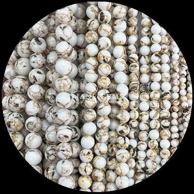 Perline di pietre preziose lucidate per ornamenti Forma rotonda Dimensione 8 mm