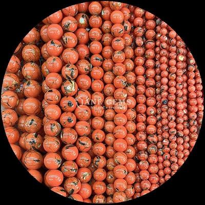 Perline di pietre preziose lucidate per ornamenti Forma rotonda Dimensione 8 mm