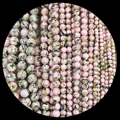 Perline di pietre preziose lucidate per ornamenti Forma rotonda Dimensione 8 mm