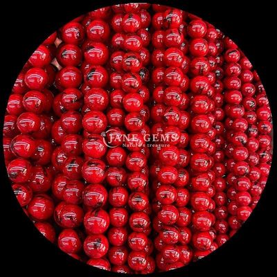 Perline di pietre preziose lucidate per ornamenti Forma rotonda Dimensione 8 mm