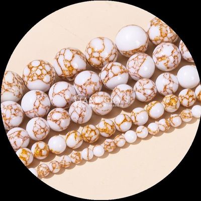 Fai da te Gemme di forma rotonda lucidate Stringhe di perline con colore di gemma multicolore