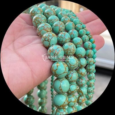 Fai da te Gemme di forma rotonda lucidate Stringhe di perline con colore di gemma multicolore