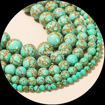 Fai da te Gemme di forma rotonda lucidate Stringhe di perline con colore di gemma multicolore