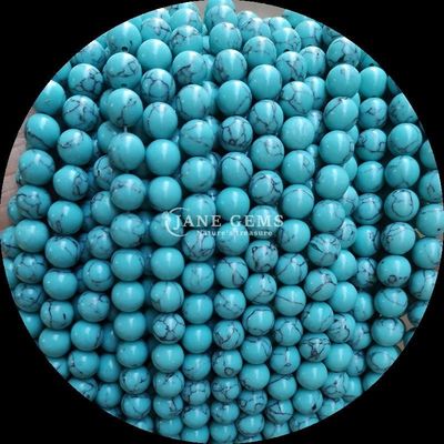 8 mm perle di gemme lucide per gioielli, forniture per la produzione di gioielli, diversi colori, filamenti di perle a sfondo turchese.